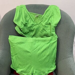 We Are We Wear Vibrant Green Sleeveless Top & Bottom Set